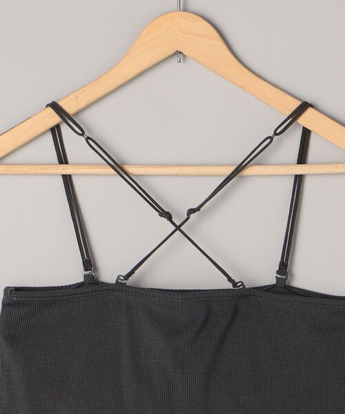 coen（コーエン）の「カップ付きテレコベアトップ（キャミソール・レディース・オフホワイト/ダークグレー/ブラック・L/M）」の9枚目の写真