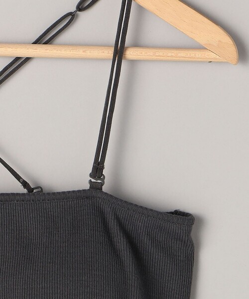 coen（コーエン）の「カップ付きテレコベアトップ（キャミソール・レディース・オフホワイト/ダークグレー/ブラック・L/M）」の10枚目の写真