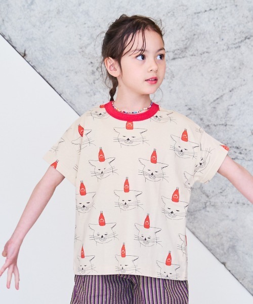 HOGAN RANCH WEAR（ホーガンランチウエア）の「ソウガラワイドTシャツ（kids/XS～LL）（Tシャツ/カットソー・キッズ・オフホワイト/マルチ/ブラック/アイボリー/ライトグリーン/レッド/ホワイト/ライトグレー/チャコール/ベージュ・XS/S/M/L/LL）」の4枚目の写真