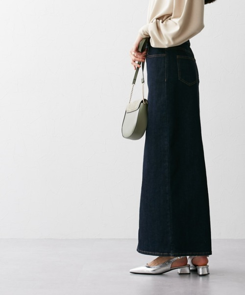 高身長 すごのびストレッチデニムマキシスカート (トールサイズ)(スカート)|slattgir(スラットジール) 高身長 すごのびストレッチデニムマキシスカート (トールサイズ)(スカート)|slattgir(スラットジール)