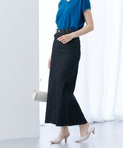 slattgir(スラットジール)の「高身長 すごのびストレッチデニムマキシスカート (トールサイズ)(スカート・レディース・ネイビー系/ネイビー/ブラック系・64/67/80/84/88/96/104/70/76/73)」の14枚目の写真