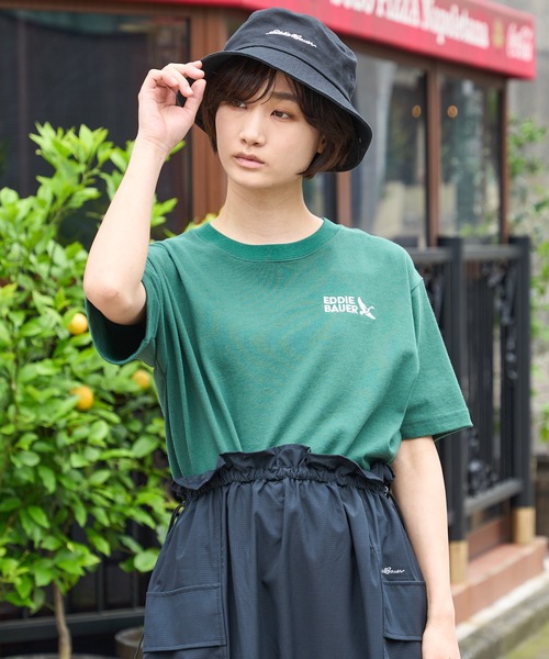 Eddie Bauer(エディーバウアー)の「ロゴ刺繍 半袖Tシャツ(Tシャツ/カットソー・メンズ・ダークブルー/ホワイト/ブラック/ボルドー/ダークオリーブ・M/L/XL/S/XXL/XS)」の3枚目の写真