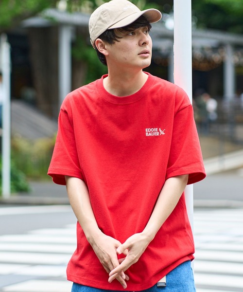 Eddie Bauer(エディーバウアー)の「ロゴ刺繍 半袖Tシャツ(Tシャツ/カットソー・メンズ・ダークブルー/ホワイト/ブラック/ボルドー/ダークオリーブ・M/L/XL/S/XXL/XS)」の5枚目の写真