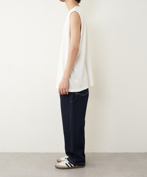 CIAOPANIC TYPY（チャオパニックティピー）の「接触冷感ノースリレイヤードタンク（タンクトップ・メンズ・オフホワイト/ブラック/ライトグレー・MEDIUM/LARGE）」の11枚目の写真