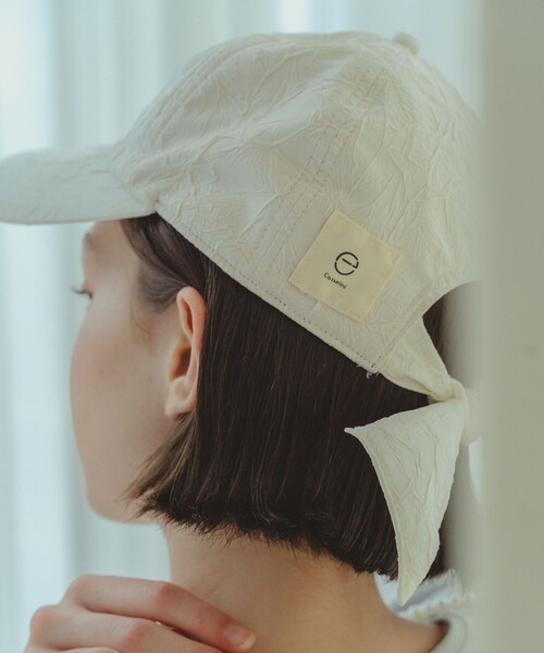 FREAK'S STORE(フリークスストア)の「限定展開 ector/エクトル リボン CAP(キャップ)(ニットキャップ/ビーニー・レディース・ラベンダー/ホワイト/ブラック・ONE SIZE)」の2枚目の写真
