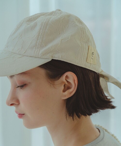 FREAK'S STORE(フリークスストア)の「限定展開 ector/エクトル リボン CAP(キャップ)(ニットキャップ/ビーニー・レディース・ラベンダー/ホワイト/ブラック・ONE SIZE)」の5枚目の写真