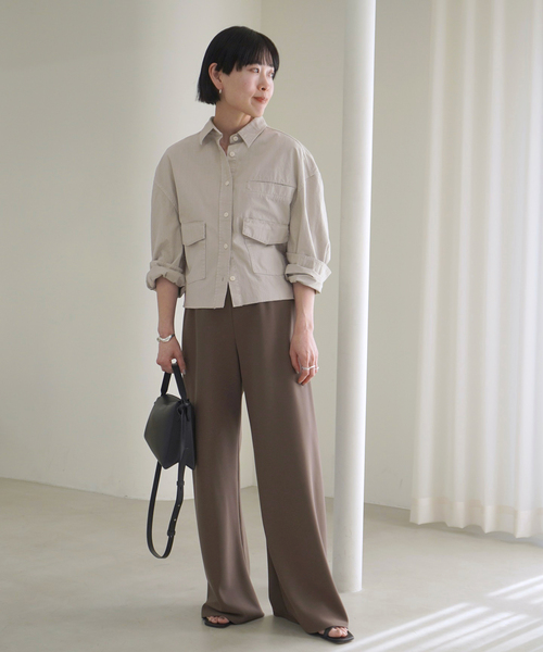 AP STUDIO（エーピーストゥディオ）の「エラスティックパンツ（スラックス・レディース・チョコ/ネイビー・34/36/38）」の8枚目の写真