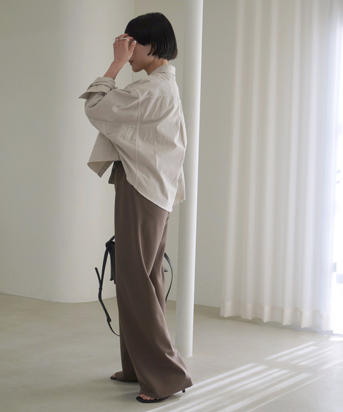 AP STUDIO（エーピーストゥディオ）の「エラスティックパンツ（スラックス・レディース・チョコ/ネイビー・34/36/38）」の9枚目の写真