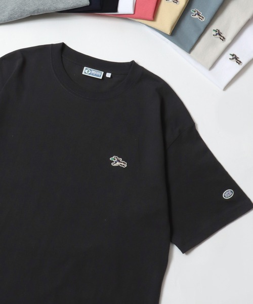 DISCUS(ディスカス)の「DISCUS/ディスカス USAコットン フライングディスクドッグ ロゴワッペン刺繍 無地半袖Tシャツ レディース メンズ(Tシャツ/カットソー・メンズ・ブラック系その他/グレー/ブルー系その他/ネイビー/ホワイト系その他/ホワイト/ピンク系その他/イエロー系その他/グレー系その他/ブラック/ブルーグリーン/オレンジ系その他・M/XL/L/LL)」の4枚目の写真