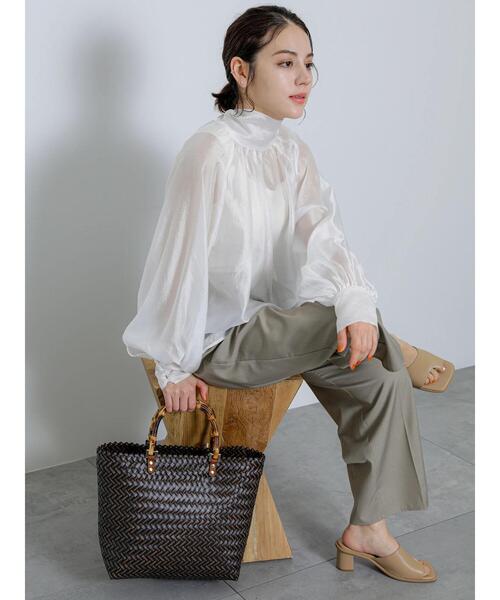 Te chichi(テチチ)の「シアーサテン2WAYボウタイブラウス(シャツ/ブラウス・レディース・ブルー/ベージュ/オフホワイト・F)」の7枚目の写真