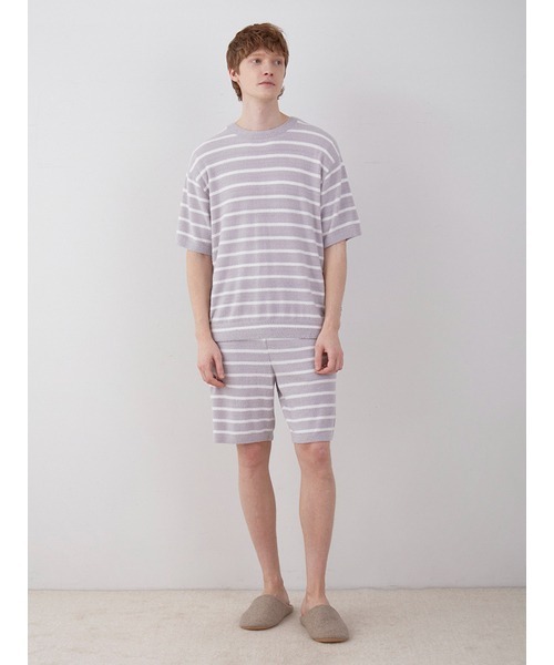 ジェラピケ　パジャマ　ルームウェア　グレー　ハート　半袖　半パン gelato pique（ジェラートピケ） パジャマ ルームウェア リブショート