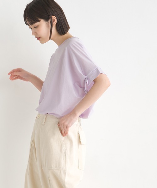 OMNES(オムネス)の「接触冷感レーヨンナイロン袖タックプルオーバ半袖(Tシャツ/カットソー・レディース・ブラック/ホワイト/ブラウン/ホワイト系その他/ブルー系その他/グリーン/キャメル/ネイビー/ラベンダー/グレー・FREE)」の19枚目の写真