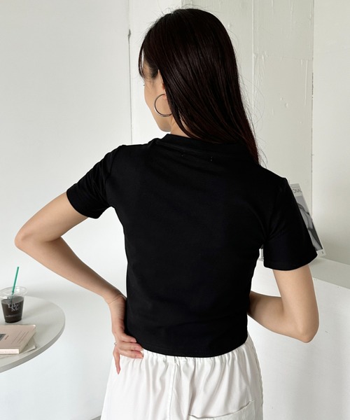 CLEA(クレア)の「ハートフォトプリント コンパクト半袖チビT(Tシャツ/カットソー・レディース・ブラック/ホワイト・M)」の20枚目の写真