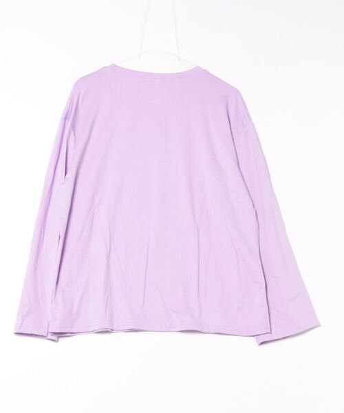 STYLEBLOCK(スタイルブロック)の「シンプルロングTシャツ(Tシャツ/カットソー・レディース・ブラック/ブルー/パープル/ダークグレー/オレンジ/グリーン系その他/グリーン/ホワイト/レッド/ベージュ系その他/ピンク・M/2XL)」の12枚目の写真