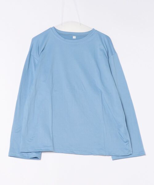 STYLEBLOCK(スタイルブロック)の「シンプルロングTシャツ(Tシャツ/カットソー・レディース・ブラック/ブルー/パープル/ダークグレー/オレンジ/グリーン系その他/グリーン/ホワイト/レッド/ベージュ系その他/ピンク・M/2XL)」の19枚目の写真