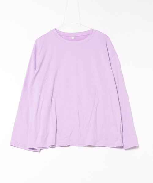 STYLEBLOCK(スタイルブロック)の「シンプルロングTシャツ(Tシャツ/カットソー・レディース・ブラック/ブルー/パープル/ダークグレー/オレンジ/グリーン系その他/グリーン/ホワイト/レッド/ベージュ系その他/ピンク・M/2XL)」の20枚目の写真