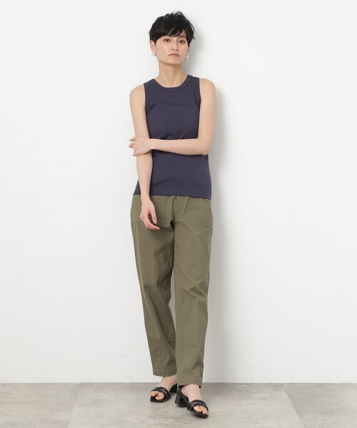 OPAQUE.CLIP（オペークドットクリップ）の「◆コットンフライスアメスリタンクトップ【洗濯機洗い可】（タンクトップ・レディース・ホワイト/ブラック/ネイビー・36/40/38）」の13枚目の写真