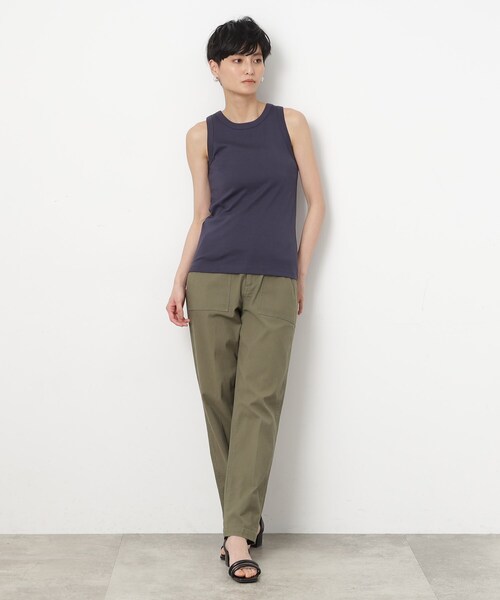 OPAQUE.CLIP（オペークドットクリップ）の「◆コットンフライスアメスリタンクトップ【洗濯機洗い可】（タンクトップ・レディース・ホワイト/ブラック/ネイビー・36/40/38）」の14枚目の写真