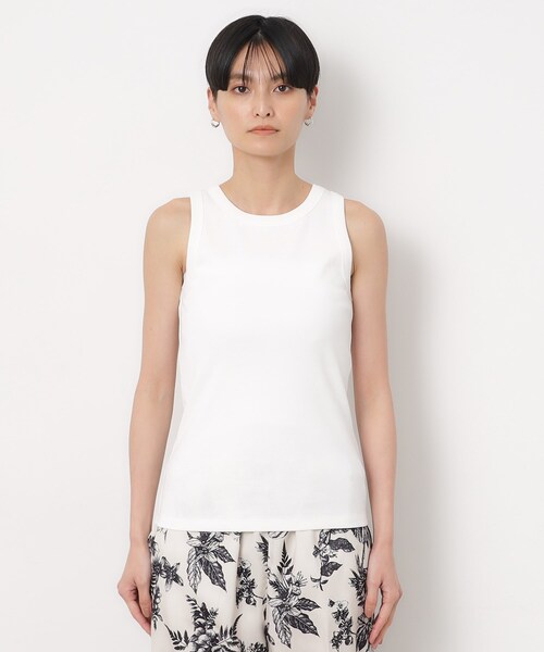 OPAQUE.CLIP（オペークドットクリップ）の「◆コットンフライスアメスリタンクトップ【洗濯機洗い可】（タンクトップ・レディース・ホワイト/ブラック/ネイビー・36/40/38）」の16枚目の写真