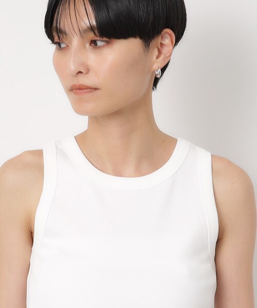 OPAQUE.CLIP（オペークドットクリップ）の「◆コットンフライスアメスリタンクトップ【洗濯機洗い可】（タンクトップ・レディース・ホワイト/ブラック/ネイビー・36/40/38）」の19枚目の写真