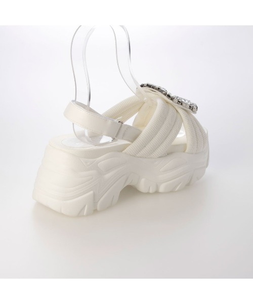 Mafmof(マフモフ)の「Mafmof(マフモフ)8cm厚底ボリュームソールビジュースポーツサンダル(サンダル・レディース・ホワイト/ブラック・S/M/L/LL)」の11枚目の写真
