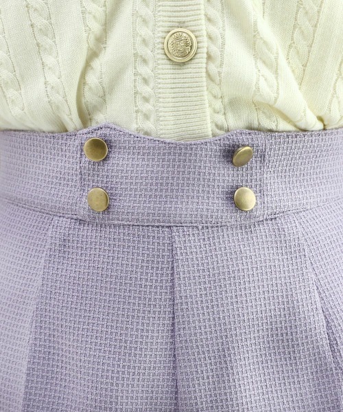 F i.n.t（フィント）の「ツイード風ダブル釦ショートパンツ/fint（その他パンツ・レディース・ラベンダー/アイボリー・FREE）」の15枚目の写真