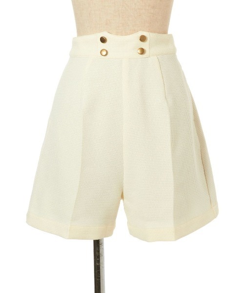 F i.n.t（フィント）の「ツイード風ダブル釦ショートパンツ/fint（その他パンツ・レディース・ラベンダー/アイボリー・FREE）」の4枚目の写真