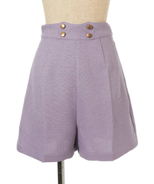 F i.n.t（フィント）の「ツイード風ダブル釦ショートパンツ/fint（その他パンツ・レディース・ラベンダー/アイボリー・FREE）」の5枚目の写真