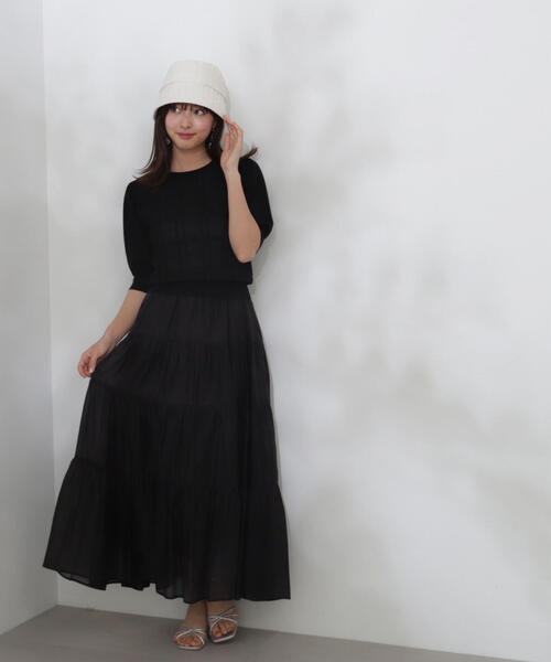 PROPORTION BODY DRESSING（プロポーションボディドレッシング）の「シアーチェックデザインニット / 1214170425（ニット/セーター・レディース・グレー/ブラック・FREE）」の8枚目の写真