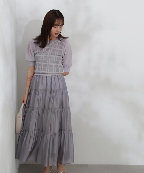 PROPORTION BODY DRESSING（プロポーションボディドレッシング）の「シアーチェックデザインニット / 1214170425（ニット/セーター・レディース・グレー/ブラック・FREE）」の12枚目の写真