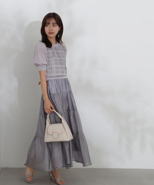 PROPORTION BODY DRESSING（プロポーションボディドレッシング）の「シアーチェックデザインニット / 1214170425（ニット/セーター・レディース・グレー/ブラック・FREE）」の13枚目の写真