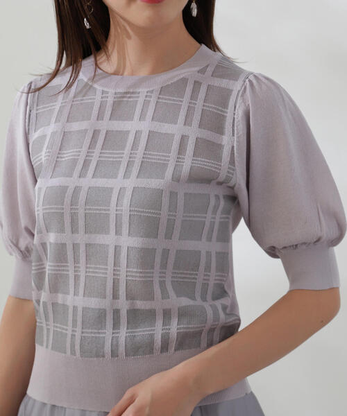 PROPORTION BODY DRESSING（プロポーションボディドレッシング）の「シアーチェックデザインニット / 1214170425（ニット/セーター・レディース・グレー/ブラック・FREE）」の18枚目の写真