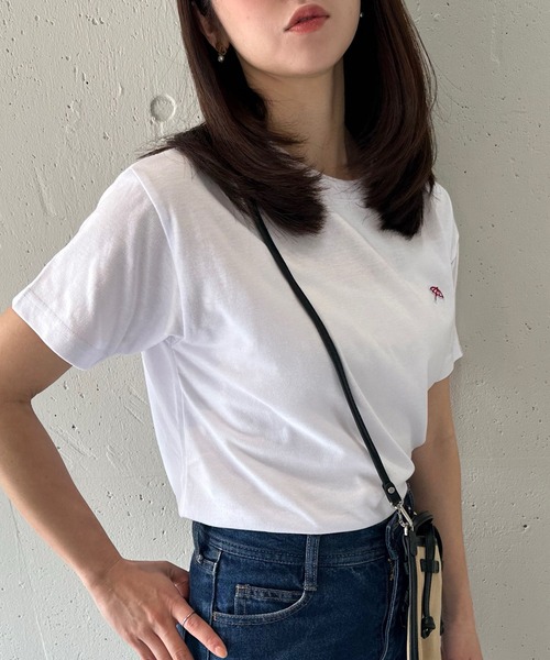 Arnie Arnold Palmer(アーニーアーノルドパーマー)の「【Arnie Arnold Palmer】6051980 T/C天竺フェルト刺繍Tシャツ(Tシャツ/カットソー・レディース・ホワイト/ピンク/ブラック・M/L/LL)」の6枚目の写真