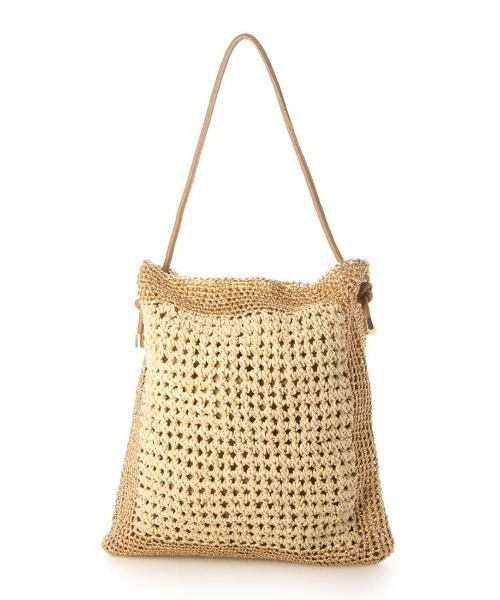 cache cache(カシュ カシュ)の「カシュカシュ cachecache / メタリックヤーンパネル編みトート(かごバッグ・レディース・シルバー/ゴールド/ブラック・FREE)」の1枚目の写真