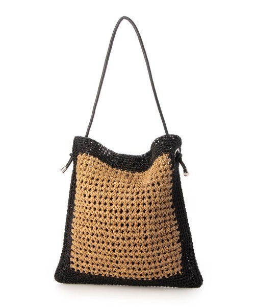 cache cache(カシュ カシュ)の「カシュカシュ cachecache / メタリックヤーンパネル編みトート(かごバッグ・レディース・シルバー/ゴールド/ブラック・FREE)」の20枚目の写真
