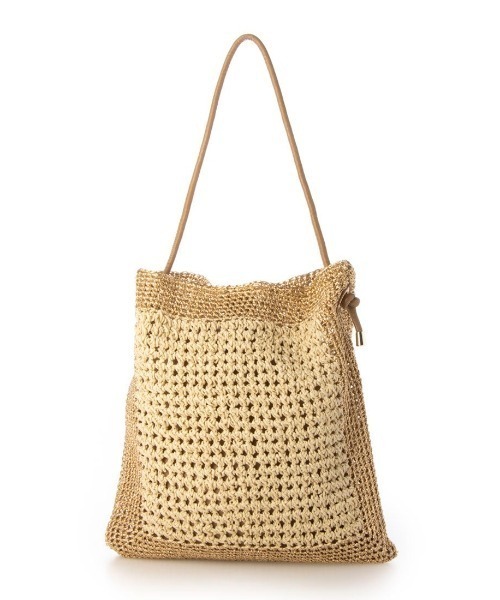 cache cache(カシュ カシュ)の「カシュカシュ cachecache / メタリックヤーンパネル編みトート(かごバッグ・レディース・シルバー/ゴールド/ブラック・FREE)」の14枚目の写真