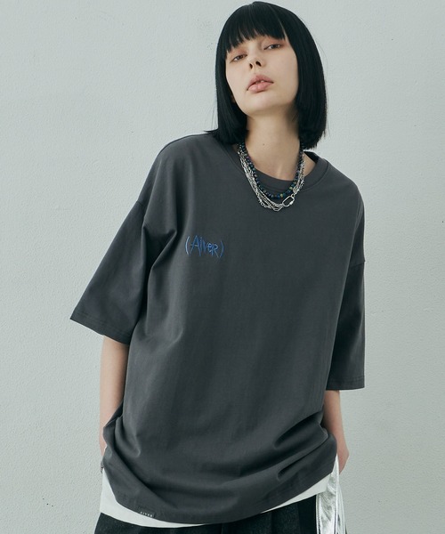 AIVER（アイバー）の「AIVER　()刺繍S/S TEE（Tシャツ/カットソー・メンズ・ホワイト/チャコールグレー/ブラック・SMALL/MEDIUM/LARGE）」の3枚目の写真