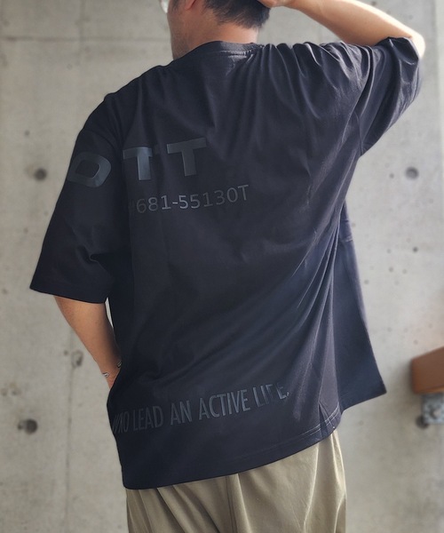 BOYCOTT(ボイコット)の「【BOYCOTT/ボイコット】オーバーサイズマルチロゴプリント5分袖半袖Tシャツ(Tシャツ/カットソー・メンズ・ブラック/ホワイト/カーキ・X-LARGE/LARGE/MEDIUM)」の2枚目の写真