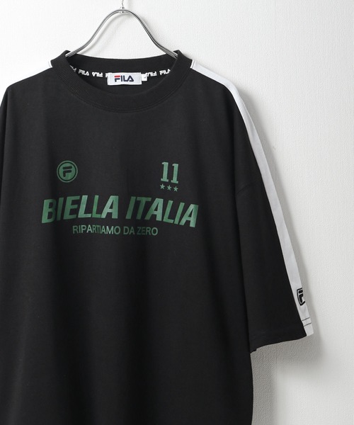 FILA(フィラ)の「【FILA】 90’s レトロ 袖ライン 半袖 ゲームシャツ / チームシャツ(Tシャツ/カットソー・レディース・ホワイト/ブラック/ブラック系/ホワイト系・LARGE/MEDIUM)」の4枚目の写真