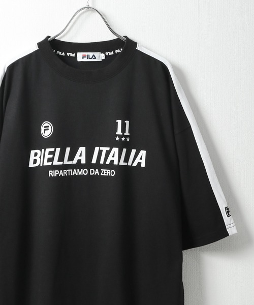 FILA(フィラ)の「【FILA】 90’s レトロ 袖ライン 半袖 ゲームシャツ / チームシャツ(Tシャツ/カットソー・レディース・ホワイト/ブラック/ブラック系/ホワイト系・LARGE/MEDIUM)」の3枚目の写真