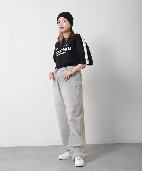 FILA(フィラ)の「【FILA】 90’s レトロ 袖ライン 半袖 ゲームシャツ / チームシャツ(Tシャツ/カットソー・レディース・ホワイト/ブラック/ブラック系/ホワイト系・LARGE/MEDIUM)」の10枚目の写真