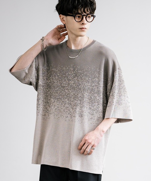 接触冷感 オーバーサイズスプラッシュ柄サマーニット（ニット/セーター）｜Rocky Monroe（ロッキーモンロー）