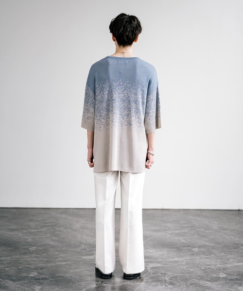 接触冷感 オーバーサイズスプラッシュ柄サマーニット（ニット/セーター）｜Rocky Monroe（ロッキーモンロー）