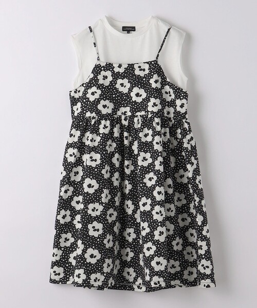 green label relaxing（グリーンレーベルリラクシング）の「フラワープリント キャミワンピース+ノースリーブセット 100cm-130cm（ワンピース・キッズ・ケリー/ブラック・100cm/120cm/130cm/110cm）」の15枚目の写真