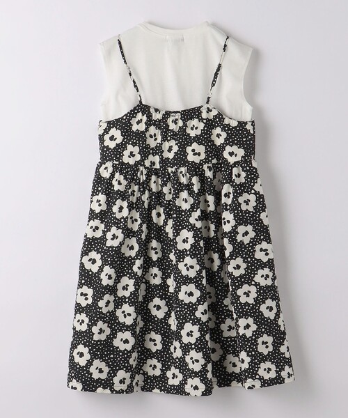 green label relaxing（グリーンレーベルリラクシング）の「フラワープリント キャミワンピース+ノースリーブセット 100cm-130cm（ワンピース・キッズ・ケリー/ブラック・100cm/120cm/130cm/110cm）」の16枚目の写真