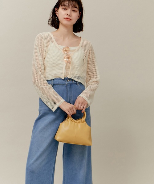 ROPE' PICNIC（ロペピクニック）の「ロゴ刺繍入りカップ付きキャミソール（キャミソール・レディース・キナリ/ブラック・36/38）」の20枚目の写真