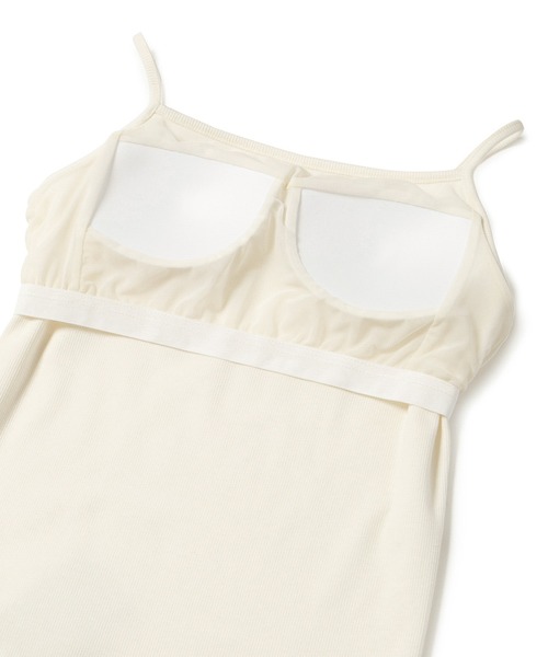 ROPE' PICNIC（ロペピクニック）の「ロゴ刺繍入りカップ付きキャミソール（キャミソール・レディース・キナリ/ブラック・36/38）」の17枚目の写真