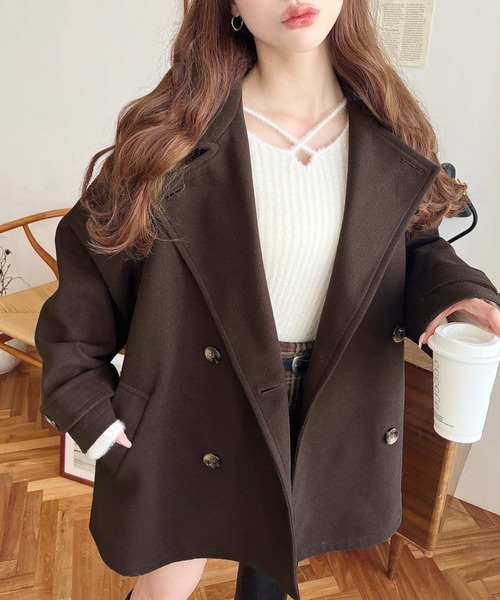 セール】フェイクウールシャギーチェック＆ニットモッサ無地2WAY