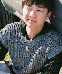 mcg3479-Melange Color Knit Vest ニットベスト