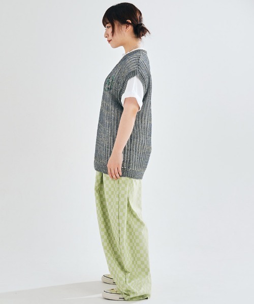 EFFECTEN（エフェクテン）の「mcg3479-Melange Color Knit Vest ニットベスト（ベスト・メンズ・ライム/ネイビー系・FREE）」の11枚目の写真